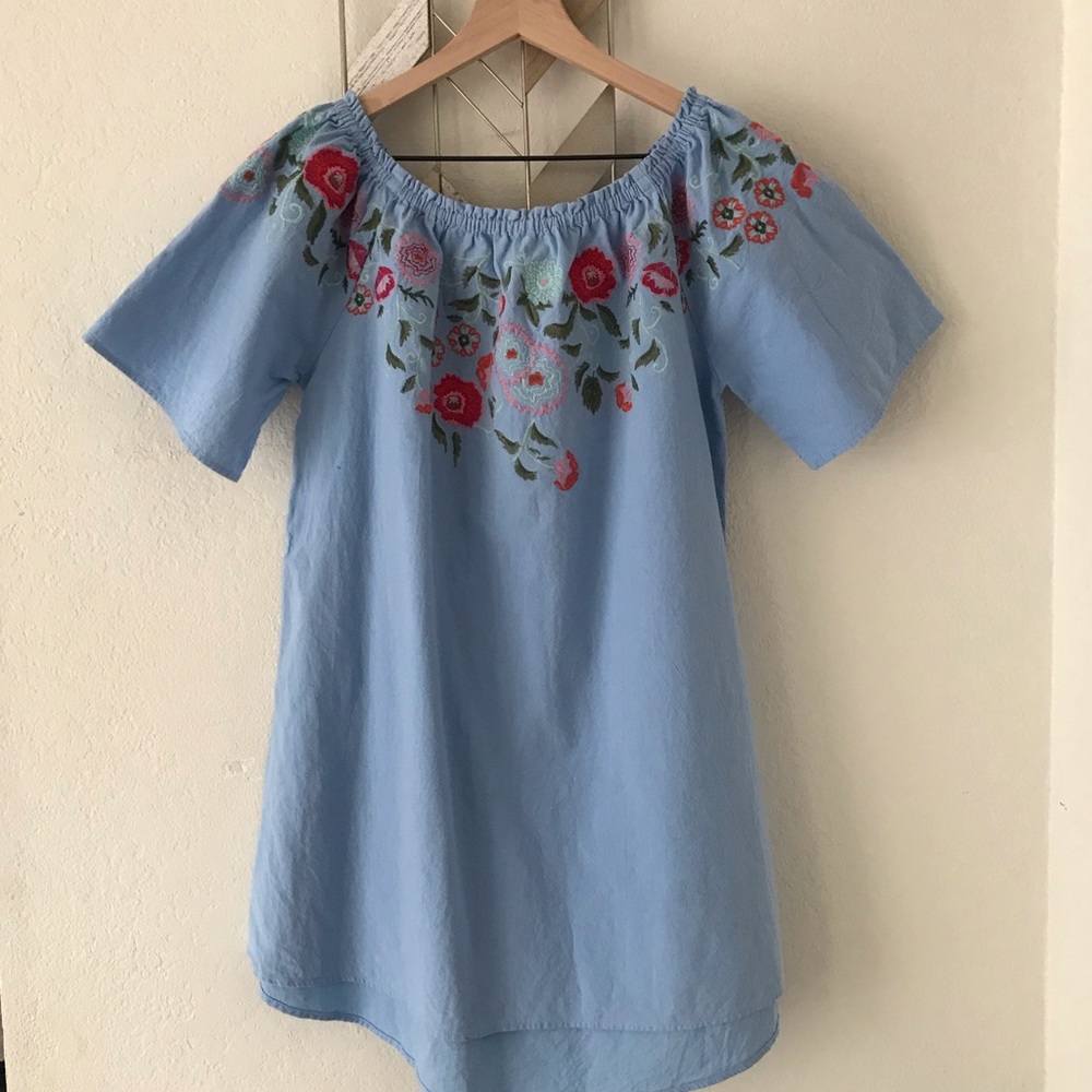 Umgee chambaray off the shoulder floral dress